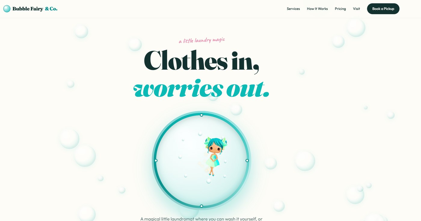 Bubble Fairy and Co laundry website