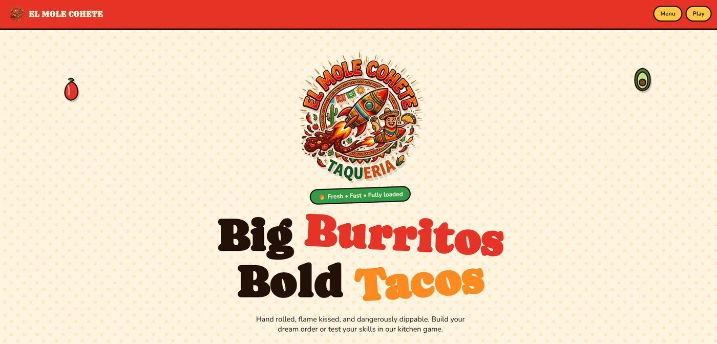 El Mole Cohete taqueria website